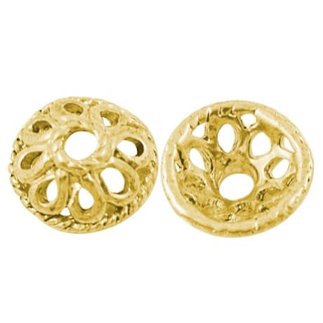 Perleskål gylden 10 mm - 8 stk