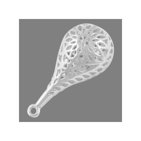 Sølv belagt dråbe 33 mm