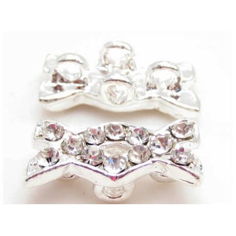 Rhinstens perle med 4 huller 17 mm