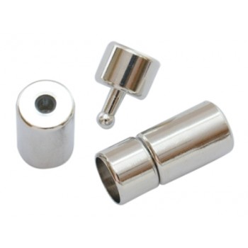 Stål lås med enderør  9 mm indvendig hul - 1 sæt