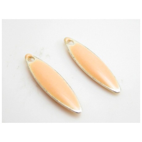Emalje vedhæng 15 x 5 mm  hud - 2 stk