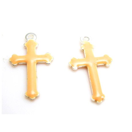 Emalje kors 15 x 9 hud - 2 stk