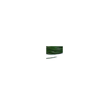 Læder snøre 2 mm metallic grøn / guld  - 1 m