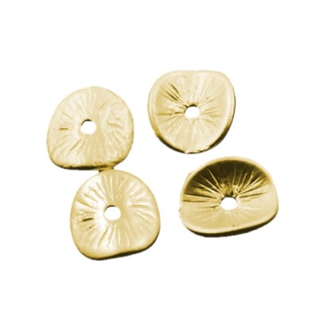 Chips antik guld 9,5 mm - 4 stk