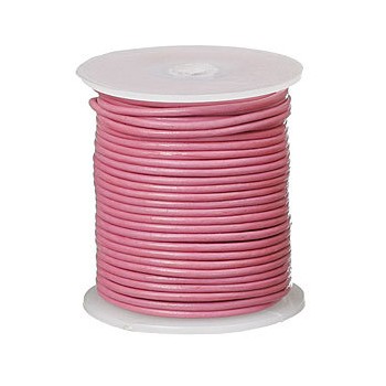 Læder snøre 1,5 mm  metallic rosa - 1m