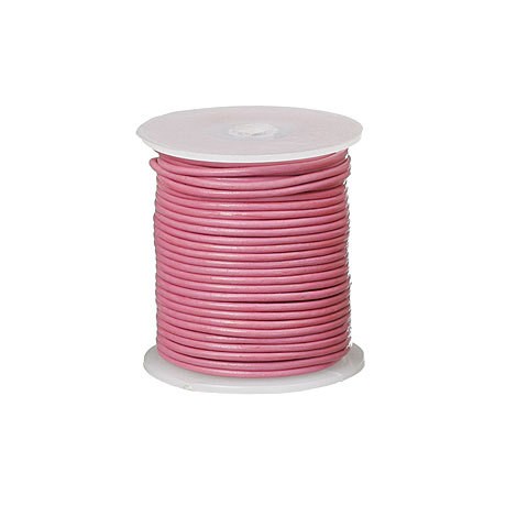 Læder snøre 1 mm  metallic rosa - 1m