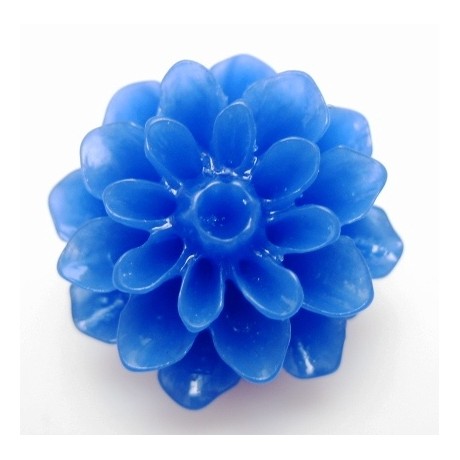 Resin blomst blå 15 mm - 2 stk