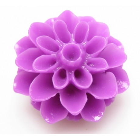 Resin blomst lilla 15 mm - 2 stk