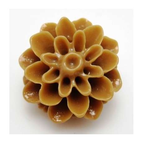 Resin blomst brun 15 mm - 2 stk