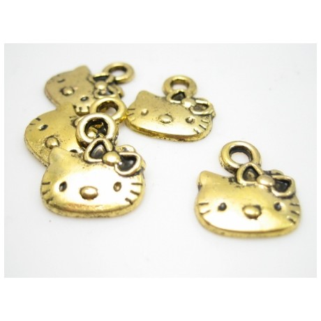 Hello Kitty vedhæng guld - 5 stk
