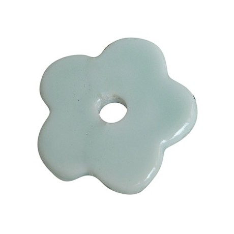 Keramik blomst Blå 28 / 5 mm - 2 STK