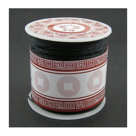 Syntetisk knyttesnor 1 mm - sort - 40 m.