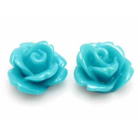 Resin rose turkis 11 mm - 2 stk