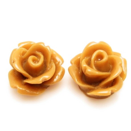 Resin rose brun 11 mm - 2 stk