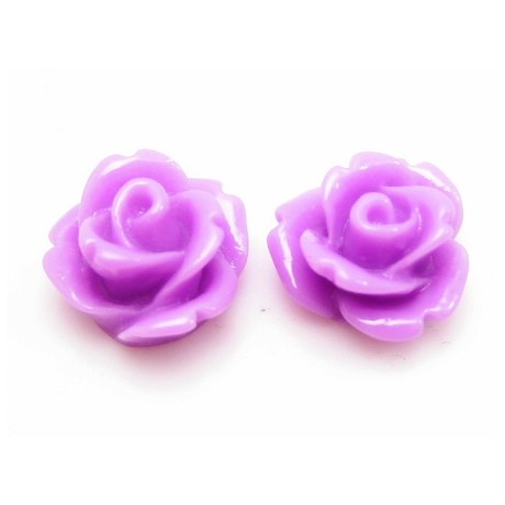 Resin rose lilla 11 mm - 2 stk
