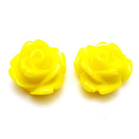 Resin rose gul 11 mm - 2 stk
