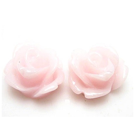 Resin rose lys rosa 11 mm - 2 stk