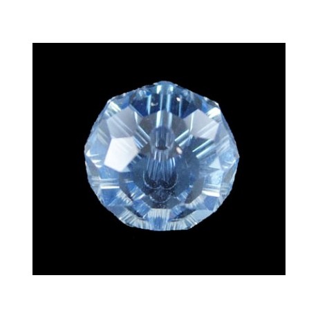 Runde facet glas perler blå 10/7/1 - 6 stk