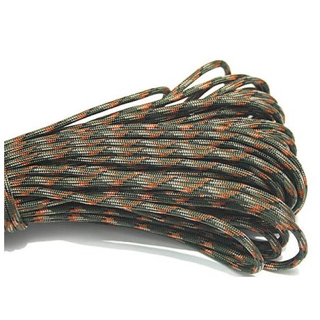 Faldskærmsline 4 mm army 4 farvet - 1 m løbende