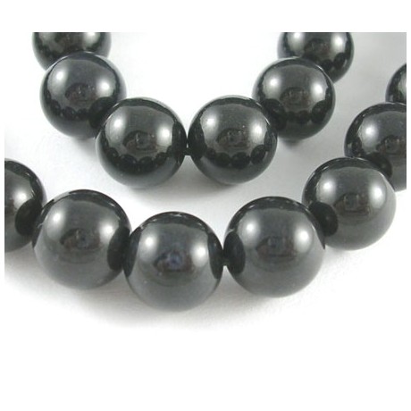 Jade sort 10 / 1 mm 8 stk