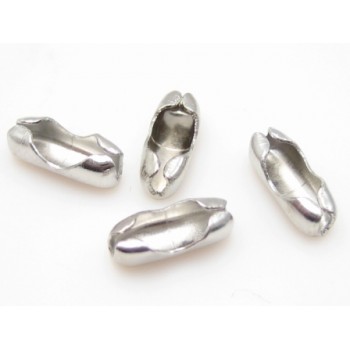 Kuglekæde lås forsølvet 6 stk