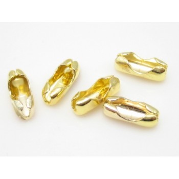 Kuglekæde lås forgyldt 6 stk