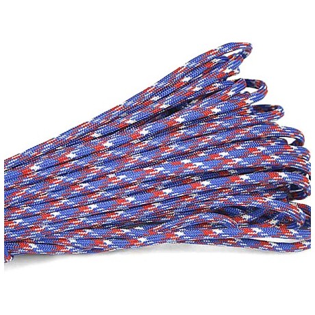 Faldskærmsline 4 mm Blå / Rød - 1 m løbende