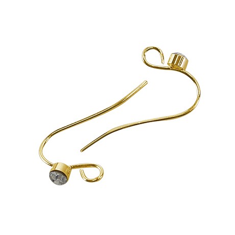 Øreringe guld belagt med sten