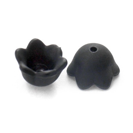 Sort blomst 10 mm - 6 stk