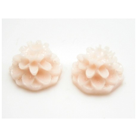 Mini resin blomster 10 mm - 2 stk Sart fersken