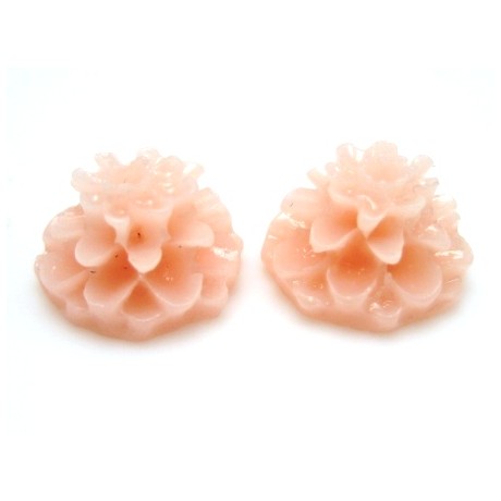 Mini resin blomster 10 mm - 2 stk Fersken