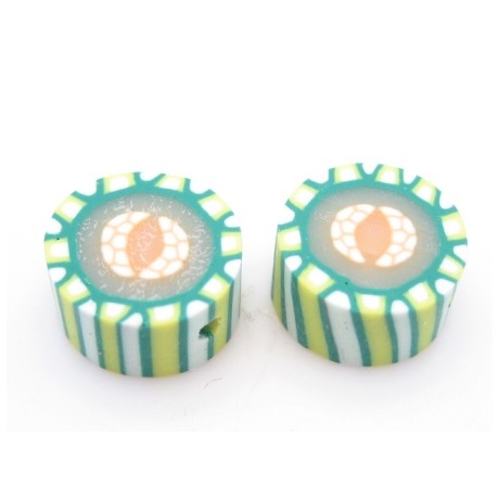 Ler / fimo  frugter  10 / ! mm - 2 stk