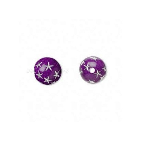 Lilla med stjerne 12 / 2 mm - 5 stk