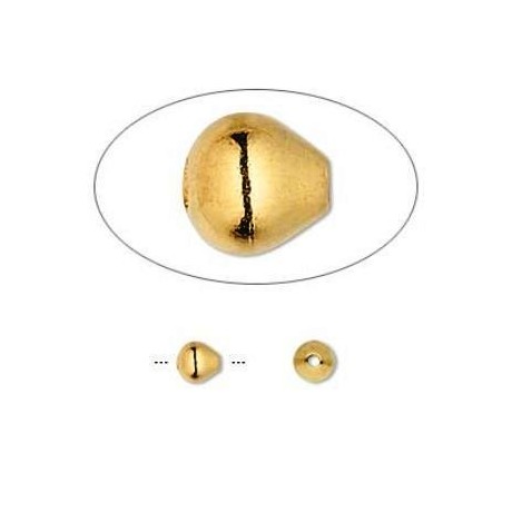 Guldbelagt dråbe 5mm - 2 stk