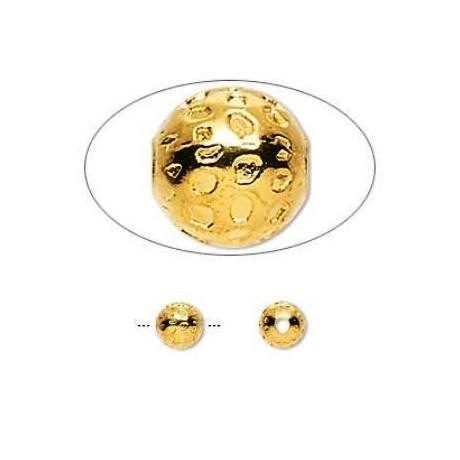 Guldbelagt perle 6 mm - 3 stk