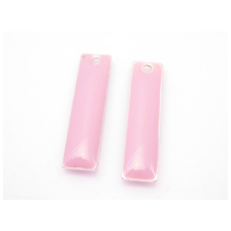 Emalje vedhæng lang Gl. rosa 20 x 6 - 2 stk