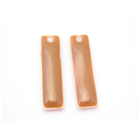 Emalje vedhæng lang Brun 20 x 6 - 2 stk