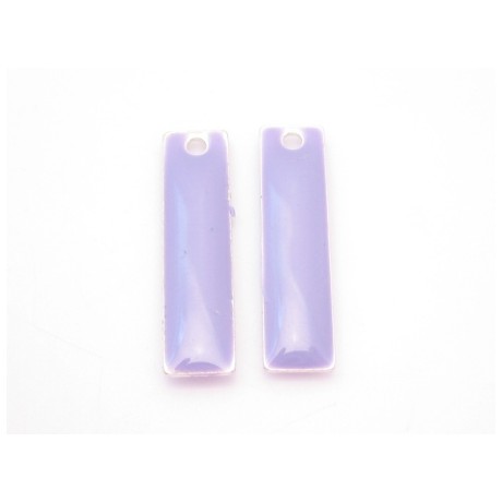 Emalje vedhæng lang Lys lilla 20 x 6 - 2 stk