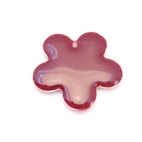 Emalje blomst stor Bordeaux  28 mm