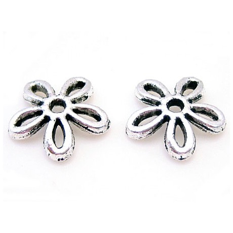 Blomster perleskål 11 mm - 6 stk