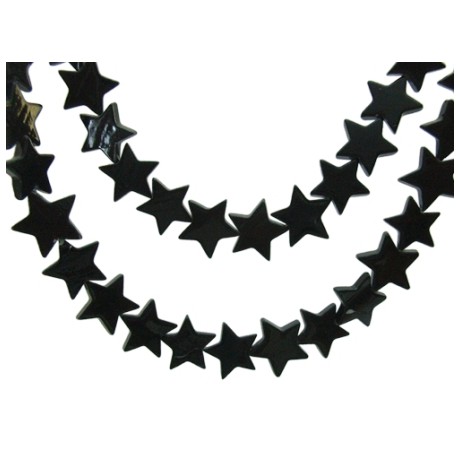 Sort shell stjerne 13 mm - 8 stk