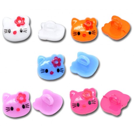 Hello Kitty knapper 14 mm  - 15 stk