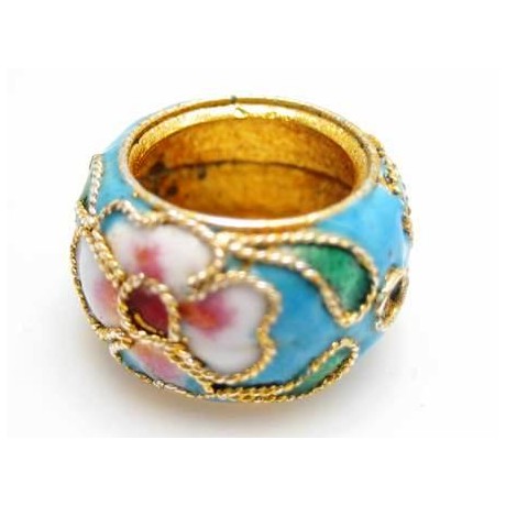 Cloisonne ring 15 mm turkis