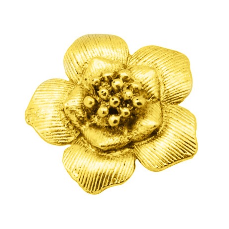 Blomster vedhæng / Knap  Guld 40 mm
