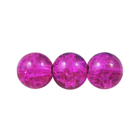 Krakeleret perle 8 mm pink - 50 stk