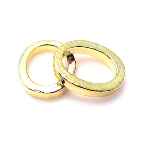 Kraftif oval lukket ring guldbelagt