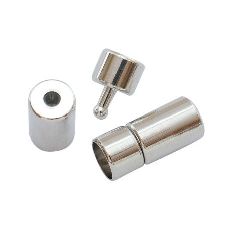 Messing lås med enderør  8 mm indvendig hul - 1 sæt