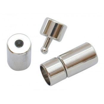 Messing lås med enderør  4 mm indvendig hul - 1 sæt