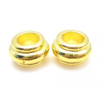 Massive guld med riller  10 / 4,8 mm - 4 stk - EKSKLUSIV