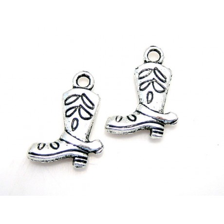 Cowboy støvler 16 mm sølv - 2 stk